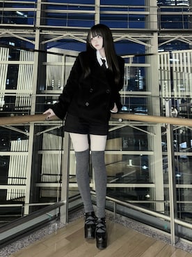 「アイテム（ピーコート）」を使った、ももりりさん（レディース・156cm）の春コーディネート