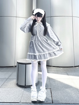 「MIKIO SAKABE（ミキオ サカベ）のアイテム（シューズ、ホワイト系）」を使った、ももりりさん（レディース・156cm）の夏コーディネート
