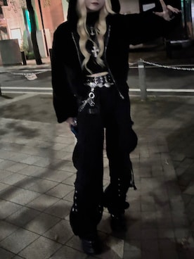 「アイテム（カーゴパンツ）」を使った、Aさん（レディース・147cm）の秋コーディネート