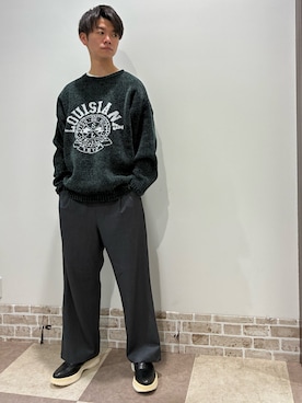 「アイテム（ニット/セーター）」を使った、陽介さん（メンズ・170cm・30代）の秋コーディネート