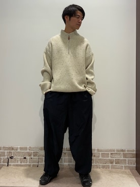 「アイテム（ニット/セーター）」を使った、陽介さん（メンズ・170cm・30代）の冬コーディネート