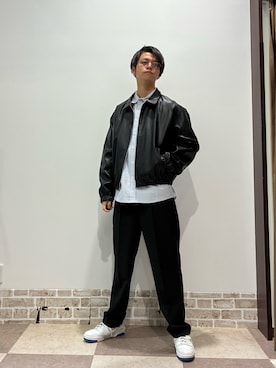 「アイテム（ライダースジャケット）」を使った、yo8876さん（メンズ・170cm・20代）の秋コーディネート