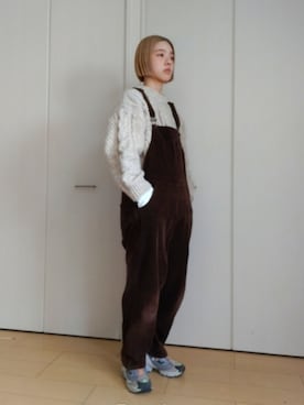 「アイテム（サロペット/オーバーオール）」を使った、MIKANさん（レディース・160cm）の秋コーディネート
