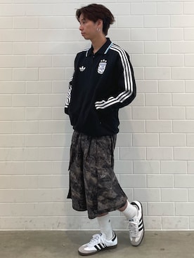 「adidas（アディダス）のADILENIUM シーズン 5 AOP カーゴショーツ / ハーフパンツ / アディダスオリジナルス adidas Originals（カーゴパンツ、グレー系）」を使った、TMさん（メンズ・167cm）の春コーディネート