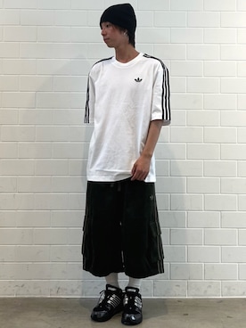「adidas（アディダス）のアディスター コントロール 5 / ADISTAR CONTROL 5 SHOES / アディダスオリジナルス adidas Originals（スニーカー、ブラック系）」を使った、TMさん（メンズ・167cm）の夏コーディネート