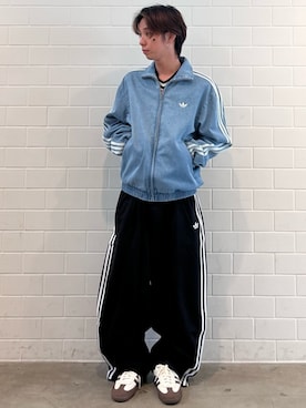 「adidas（アディダス）のサンバ OG / Samba OG / アディダスオリジナルス adidas Originals（スニーカー、ホワイト系）」を使った、TMさん（メンズ・167cm）の夏コーディネート