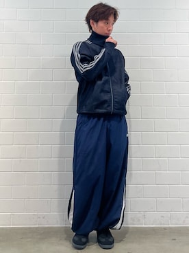 「adidas（アディダス）のデニム ファイヤーバード トラックトップatmos / ジャージ / アディダスオリジナルス adidas Originals（デニムジャケット、ブルー系）」を使った、TMさん（メンズ・167cm）の春コーディネート