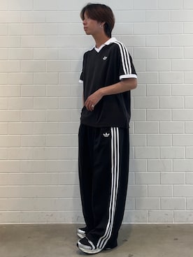 「adidas（アディダス）のOS TP（パンツ、ブラック系）」を使った、TMさん（メンズ・167cm）の夏コーディネート