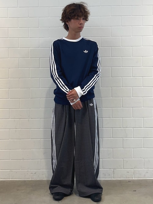 adidas（アディダス） ワイドパンツ パンツ チェック トラウザー