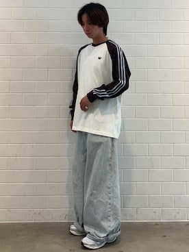 「adidas（アディダス）のアディスター コントロール 5 / ADISTAR CONTROL 5 / アディダスオリジナルス adidas Originals（スニーカー、シルバー系）」を使った、TMさん（メンズ・167cm）の夏コーディネート