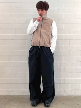 「アイテム（ジャージ）」を使った、TMさん（メンズ・167cm）の春コーディネート