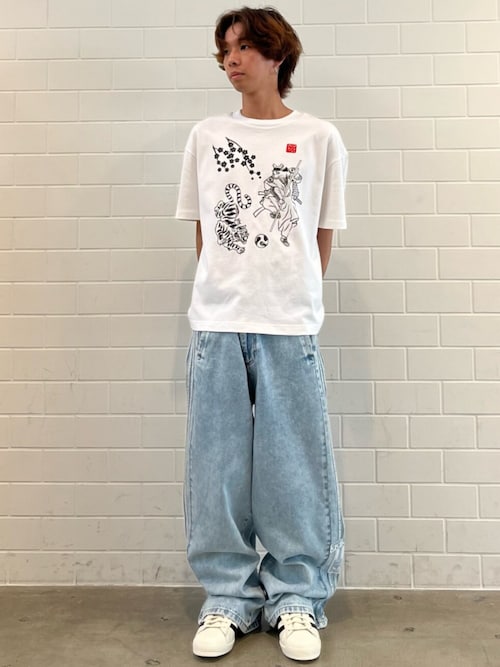 adidas（アディダス） ワイドパンツ ジーンズ デニム デニムパンツ