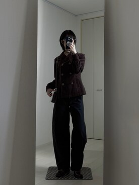 「a.v.v（アーヴェヴェ）のアイテム（その他アウター、ブラウン系）」を使った、y0n0さん（レディース・165cm）の冬コーディネート