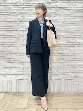 「index（インデックス）のアイテム（テーラードジャケット）」を使った、Hana...eさん（レディース・159cm）の春コーディネート
