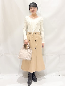 「index（インデックス）のアイテム（バッグ）」を使った、Hinaさん（レディース・153cm）の冬コーディネート