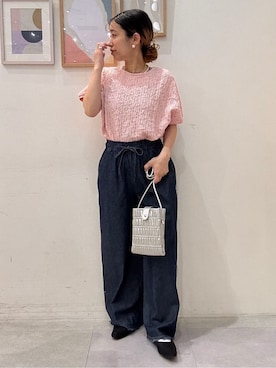 「Cutie Blonde（キューティーブロンド）のアイテム（デニムパンツ）」を使った、たけぴさん（レディース・150cm）の春コーディネート