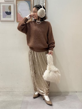 「アイテム（イヤーマフ、ベージュ系）」を使った、たけぴさん（レディース・150cm）の秋コーディネート