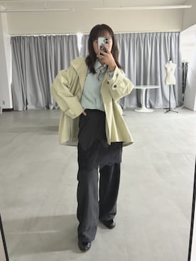 「Lutim by u（ルチバイユー）のシアーレースヘムレイヤードスカート（スカート、ブラック系）」を使った、lutimbyuさん（レディース・155cm）の春コーディネート