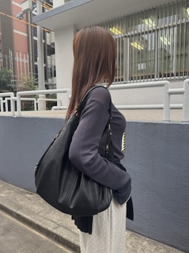 「Lutim by u（ルチバイユー）のVintage utility pocket bag / ヴィンテージユーティリティポケットバック（ショルダーバッグ、ブラック系）」を使った、lutimbyuさん（レディース・155cm）の春コーディネート