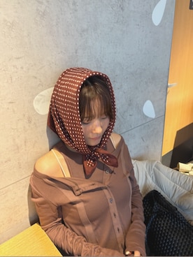 「Lutim by u（ルチバイユー）のLayered multi rib ensemble / レイヤードマルチリブアンサンブル（アンサンブル、ブラウン系）」を使った、lutimbyuさん（レディース・155cm）の春コーディネート