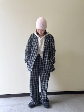 「Lutim by u（ルチバイユー）のフェイクレザー2WAYコンバーチブルバッグ（バックパック/リュック、ブラック系）」を使った、lutimbyuさん（レディース・155cm）の春コーディネート