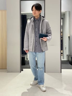 「アイテム（財布、ブルー系）」を使った、わいずみさん（メンズ・167cm）の冬コーディネート