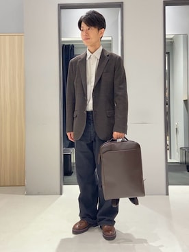 「アイテム（その他アンダーウェア/インナー、ベージュ系）」を使った、わいずみさん（メンズ・167cm）の秋コーディネート