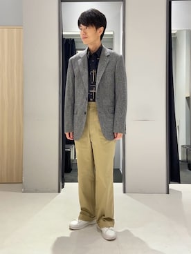 「アイテム（その他アンダーウェア/インナー、ベージュ系）」を使った、わいずみさん（メンズ・167cm）の秋コーディネート