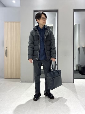 「アイテム（ダウンジャケット/コート）」を使った、わいずみさん（メンズ・167cm）の冬コーディネート