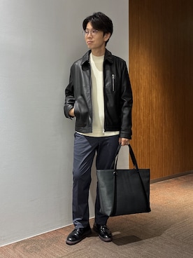 「アイテム（ドレスシューズ）」を使った、わいずみさん（メンズ・167cm・40代）の秋コーディネート