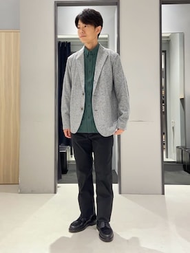 「アイテム（アンダーウェア、グレー系）」を使った、わいずみさん（メンズ・167cm）の秋コーディネート