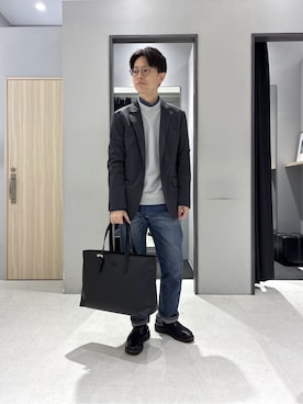 「TAKEO KIKUCHI（タケオキクチ）のアイテム（パンツ）」を使った、わいずみさん（メンズ・167cm）の冬コーディネート