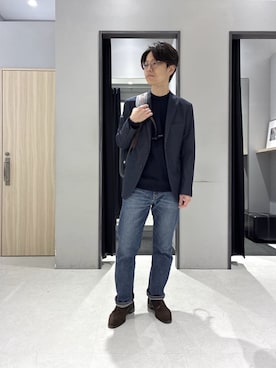「TAKEO KIKUCHI（タケオキクチ）のアイテム（パンツ）」を使った、わいずみさん（メンズ・167cm）の冬コーディネート