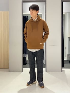 「アイテム（その他アンダーウェア/インナー、ベージュ系）」を使った、わいずみさん（メンズ・167cm）の秋コーディネート