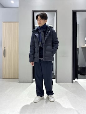 「アイテム（ダウンジャケット/コート）」を使った、わいずみさん（メンズ・167cm）の冬コーディネート