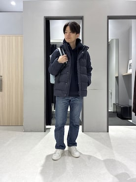 「アイテム（ダウンジャケット/コート）」を使った、わいずみさん（メンズ・167cm）の冬コーディネート