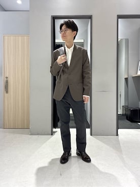 「TAKEO KIKUCHI（タケオキクチ）のアイテム（パンツ）」を使った、わいずみさん（メンズ・167cm）の冬コーディネート