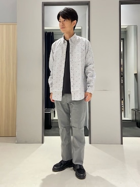 「アイテム（アンダーウェア、グレー系）」を使った、わいずみさん（メンズ・167cm）の秋コーディネート