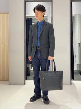 「アイテム（アンダーウェア、グレー系）」を使った、わいずみさん（メンズ・167cm）の秋コーディネート