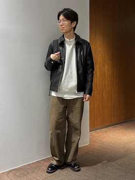 「アイテム（ドレスシューズ）」を使った、わいずみさん（メンズ・167cm・40代）の秋コーディネート