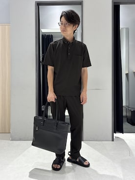 「アイテム（ポロシャツ、ブラウン系）」を使った、わいずみさん（メンズ・167cm）の夏コーディネート