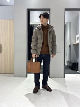 「アイテム（ダウンジャケット/コート）」を使った、わいずみさん（メンズ・167cm）の冬コーディネート