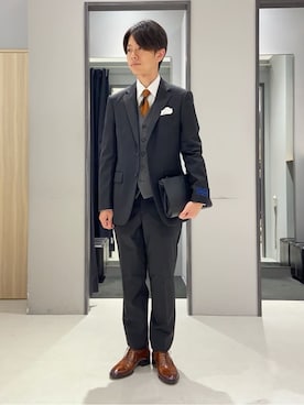 「アイテム（ポケットチーフ）」を使った、わいずみさん（メンズ・167cm）の夏コーディネート