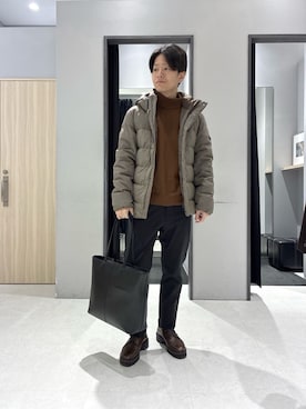 「アイテム（ダウンジャケット/コート）」を使った、わいずみさん（メンズ・167cm）の冬コーディネート