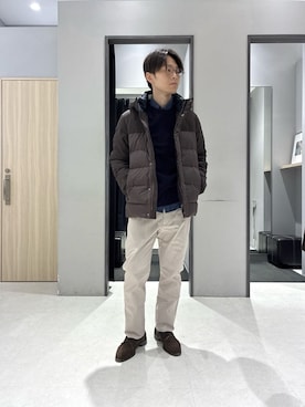 「アイテム（ダウンジャケット/コート）」を使った、わいずみさん（メンズ・167cm）の冬コーディネート