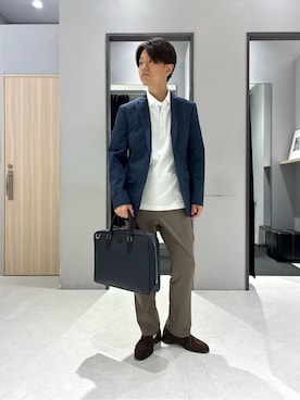 「アイテム（ビジネスバッグ）」を使った、わいずみさん（メンズ・167cm）の夏コーディネート