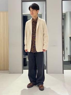 「アイテム（その他アンダーウェア/インナー、ベージュ系）」を使った、わいずみさん（メンズ・167cm）の秋コーディネート