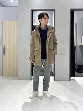 「アイテム（ダウンジャケット/コート）」を使った、わいずみさん（メンズ・167cm）の冬コーディネート