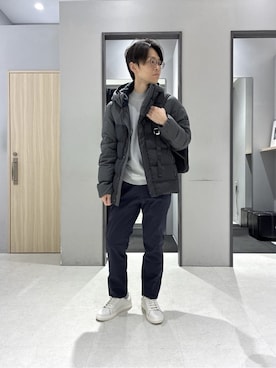 「アイテム（ダウンジャケット/コート）」を使った、わいずみさん（メンズ・167cm）の冬コーディネート