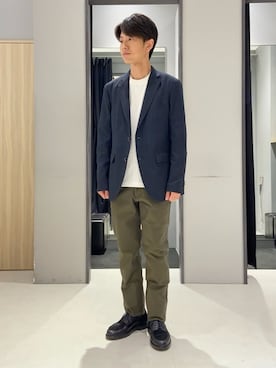 「アイテム（アンダーウェア、グレー系）」を使った、わいずみさん（メンズ・167cm）の秋コーディネート